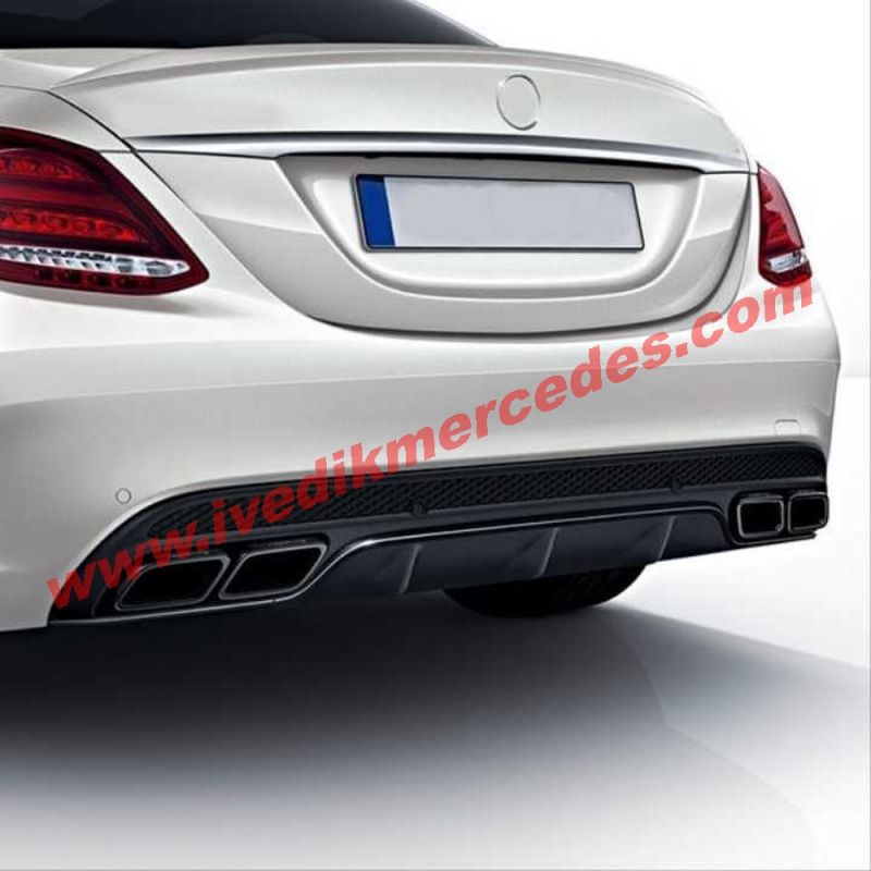 MERCEDES W205 C63 SIYAHDİFÜZÖR & EGZOZ SETİ (NORMAL SEDAN) - SİYAH EGZOZ İLE